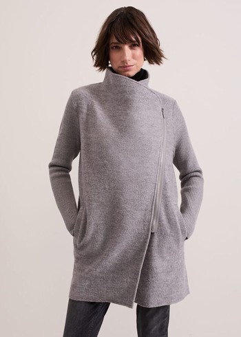 Phase Eight Byanca Zip Knitwear Grey Australia | BF2356810